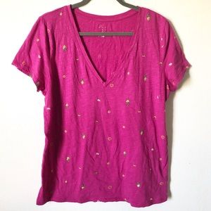 NWOT A New Day Embellished Tropical Tee